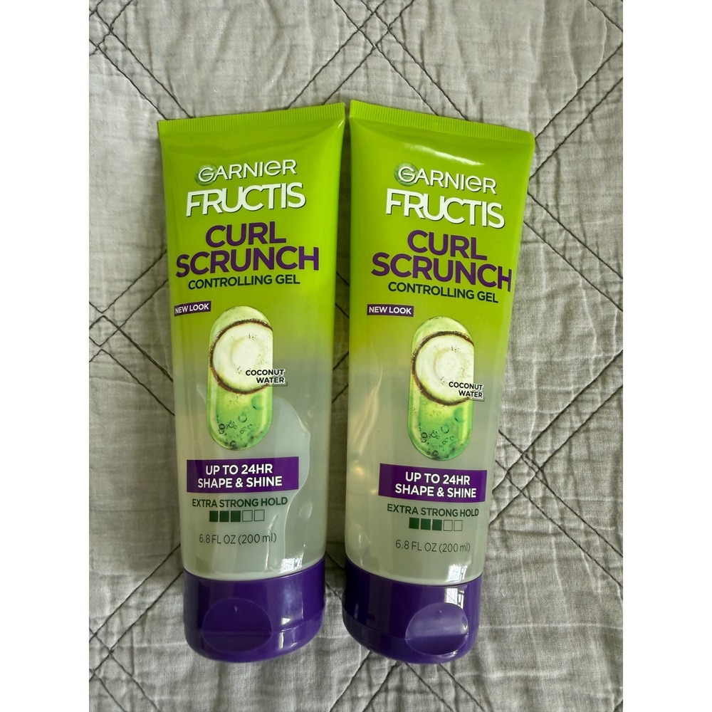 Lot of 2 Garnier Fructis Style Curl Scrunch Conditioning Cream Gel 5.1 Oz EACH